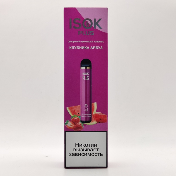 Одноразовая электронная система доставки никотина ISOK PLUS 1500 Клубника арбуз