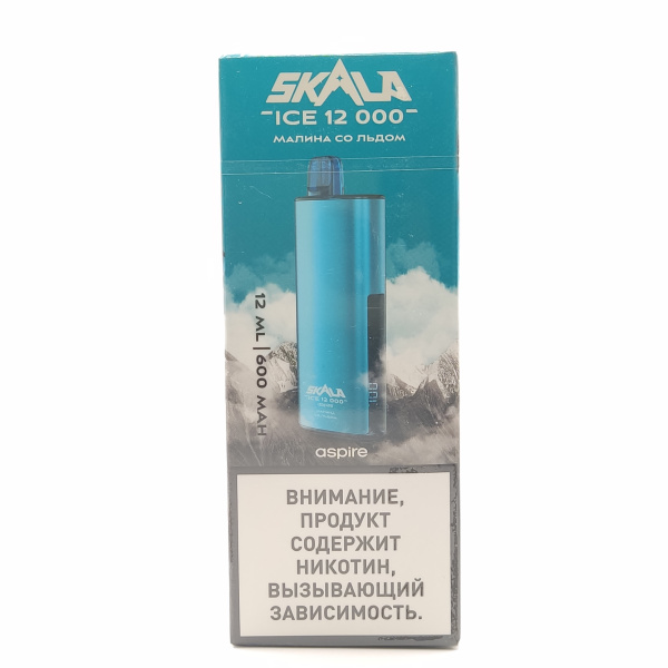 ЭС SKALA ICE 12000 с ароматом Малины со льдом , 20мг/см3, 12 мл.