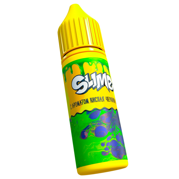БЕЗНИКОТИНОВАЯ ЖИДКОСТЬ ДЛЯ ЭСДН SLIME (СЛАЙМ) 0mg 28ml С АРОМАТОМ КИСЛАЯ ЧЕРНИКА ЛАЙМ