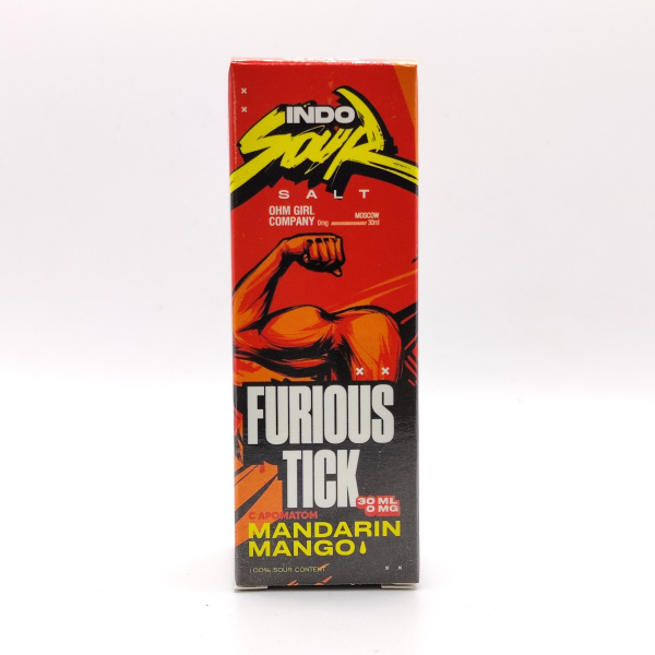 Безникотиновая жидкость для ЭСДН Indo Sour, с ароматом Furios Tick, объём: 30 см3, содержание никотина: 0 мг/см3