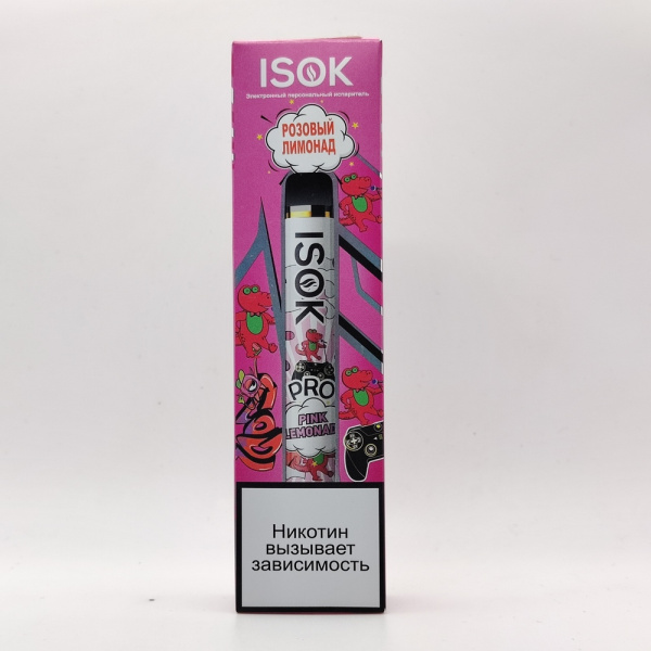 Одноразовая электронная система доставки никотина ISOK PRO 2000 Розовый лимонад