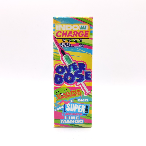 Безникотиновая жидкость для ЭСДН Indo Charge, с ароматом Overdose, объём: 30 см3, содержание никотина: 0 мг/см3